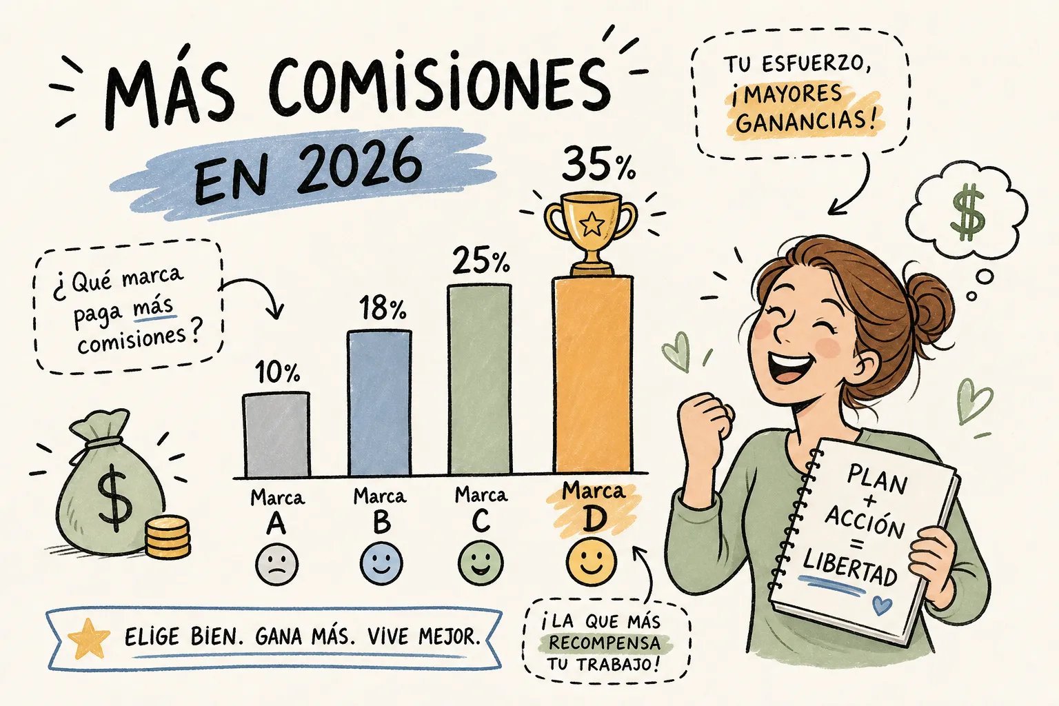 Qué marca de venta directa paga más comisiones en 2026