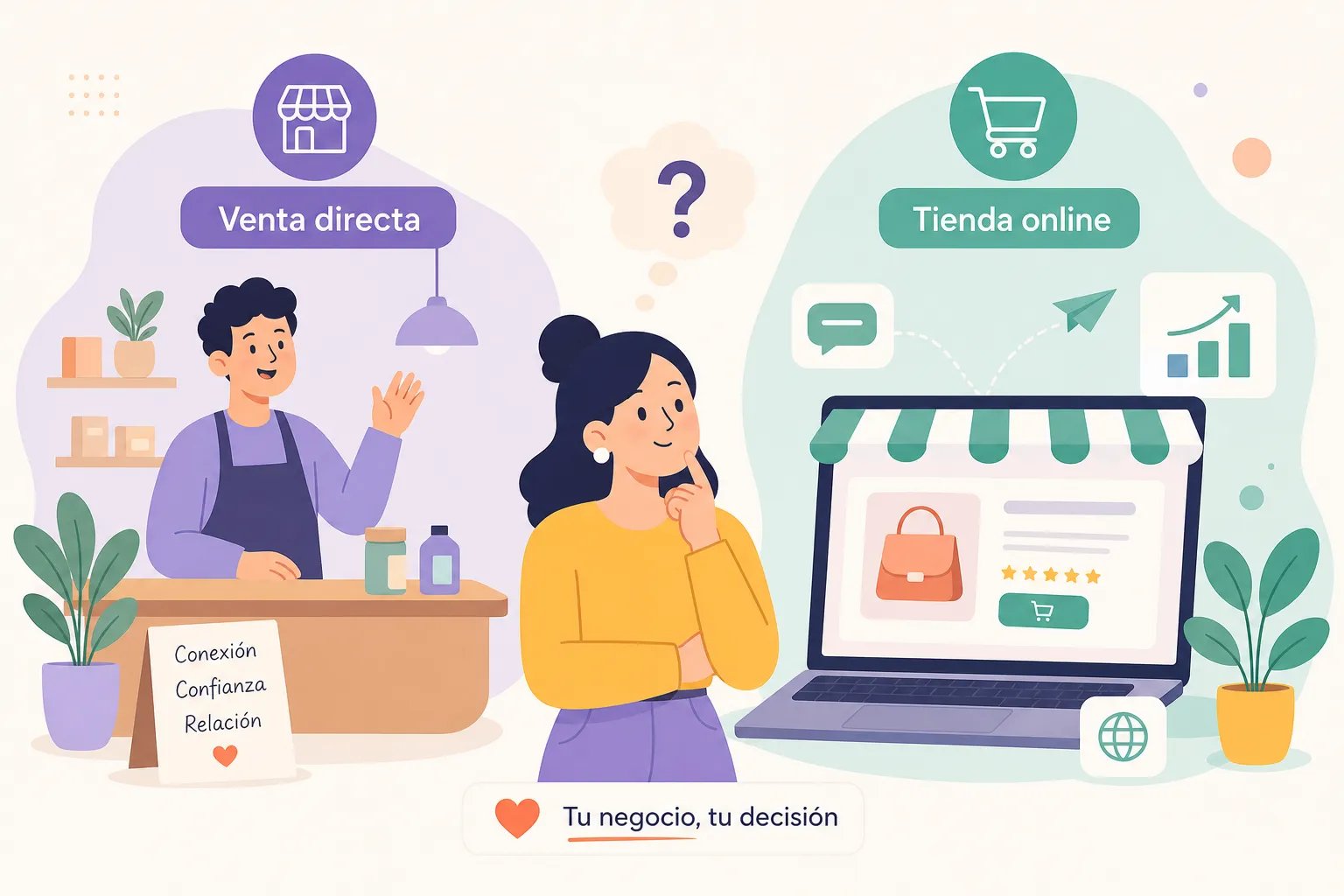 Venta directa o tienda online: ¿cuál elegir primero?