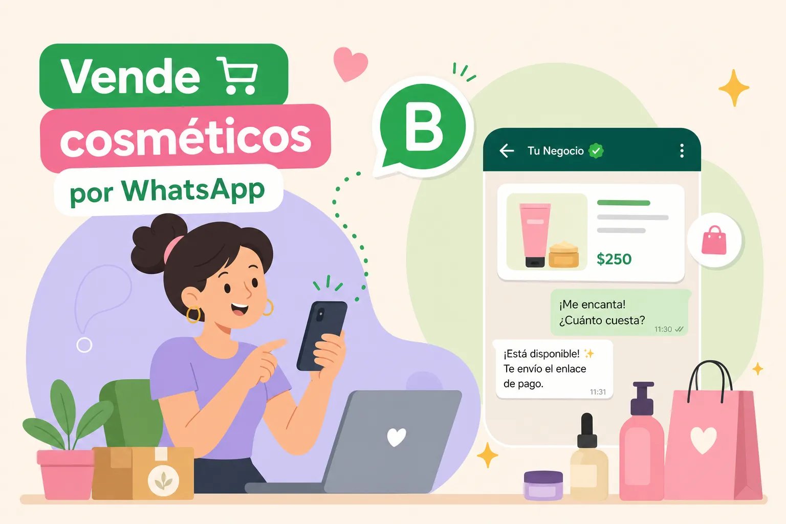 Cómo vender cosméticos por WhatsApp Business desde cero