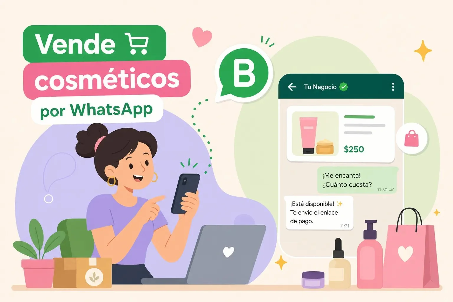 Cómo vender cosméticos por WhatsApp Business desde cero